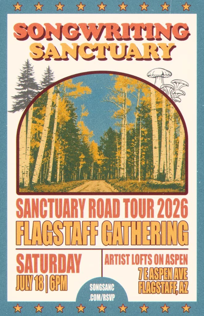 Flagstaff Gathering poster — Sanctuary Road 2026